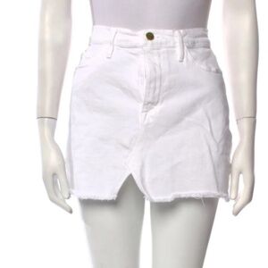 Frame White Denim Mini Skirt